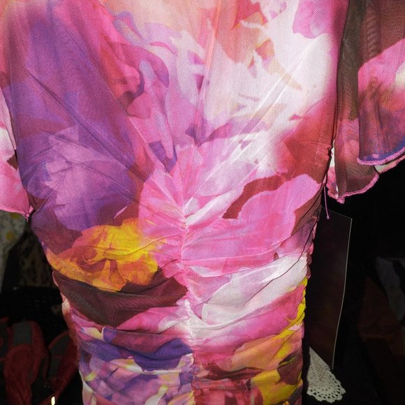 BEBE Everly Shirred Ruffle dress - Picture 6 of 6